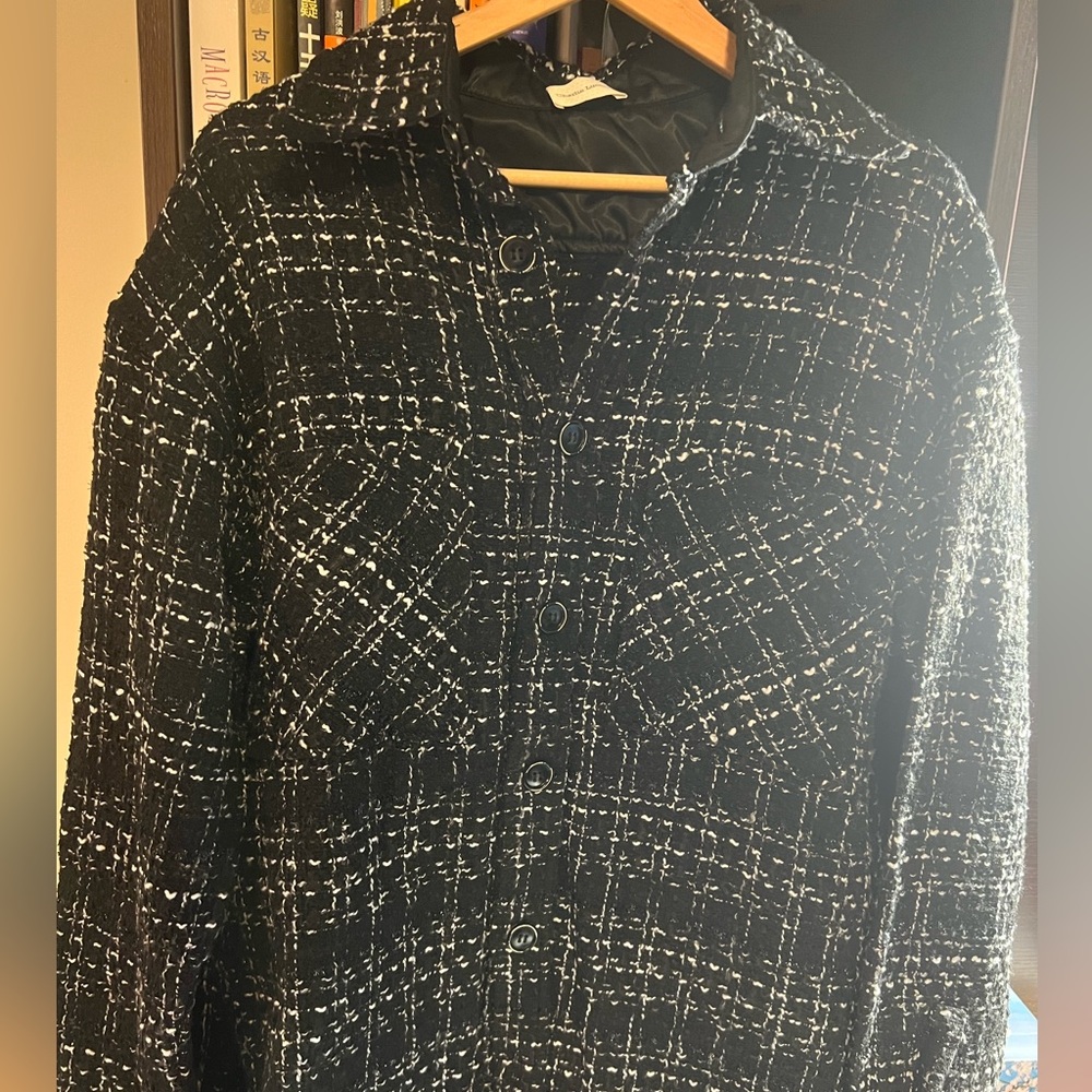 Loose casual plaid shirt with small fragrance